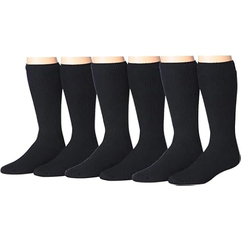 JAMES FIALLO Mens 6 Pairs Heat Holder Cold Resistant Super Thermal Winter Boot Midnight Black Serenity Socks, Sock size 10-13, 440-6-T1 Cover