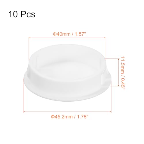 Image of uxcell 40mm /1.57 inch Plastic Hole Plugs, 10Pcs Flush Type Panel Round Snap in Fastener Knockout Locking Plugs for Furniture Insert End Caps Panels, White