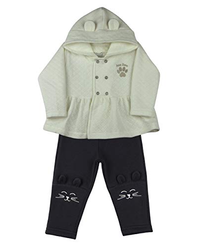 Conjunto Casaco Matelassê e Calça Moletom Flanelado Coelhinhas - Natural M