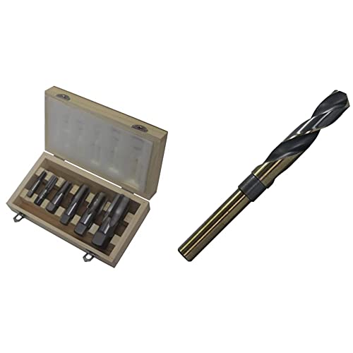Drill America 6 Piece Carbon Steel NPT Pipe Tap Set and 23/32\" Reduced Shank High Speed Steel Drill Bit