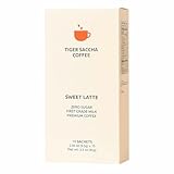 Saccha Coffee Zero Sugar Korean Instant Coffee Mix– First Grade Milk, Medium Roast Sweet Latte, 10 Sticks, Diet-Friendly, No Cholesterol, All-in-One Mix (10 Sachets)