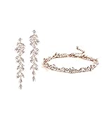 UDYLGOON Chanderlier - Juego de pendientes de boda para novia, dama de honor, mujer, graduación, metal, circonita cúbica