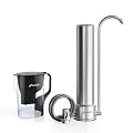 Frizzlife SS99 Countertop Water Filter System, Stainless Steel Faucet Water Filtration for 8000 Gallons, 0.5 Micron NSF Certified Elements Reduces 99.99% Lead, Chlorine, Heavy Metals, Bad Taste & Odo