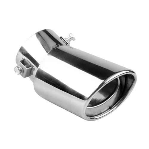 tpnidaii 車外用品 下向き式 マフラーカッター 排気管 エキゾーストチップ マフラー パイプ テールパイプ径38-53mm適応 口径2.5インチ 斜めカット 外装 パーツ ドレスアップ カスタム ステンレス製 (シルバー)