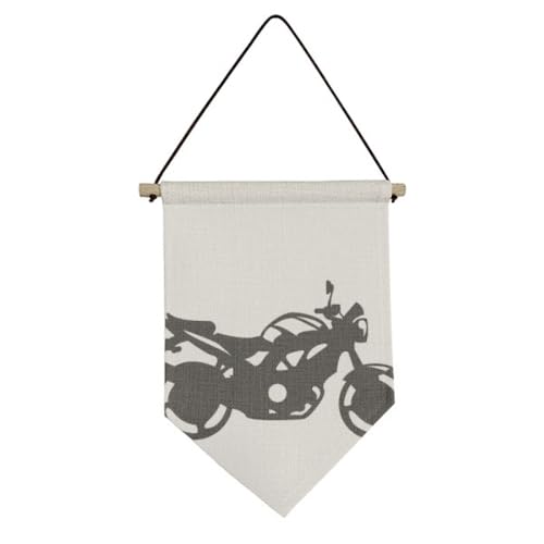 Drapeau mécanique moto toile suspendre déco murale rétro vintage