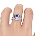 HUKQBUNX 925 Sterling Silver Aquamarine Topaz Mossan Stone Women's Fashion Zircon Sapphire Hollow Out Classic Ring Wedding Engagement Ring Size 6-10(Size 6)