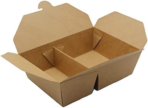 Pro DP 200 Takeaway Menüboxen Außerhausboxen 1000ml 2-geteilt 160x138x50mm Papier/PE braun fettdicht