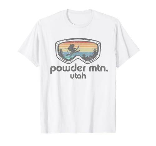 Powder Mountain Utah Ski Resort Skiing Retro Skier Gift Idea T-Shirt