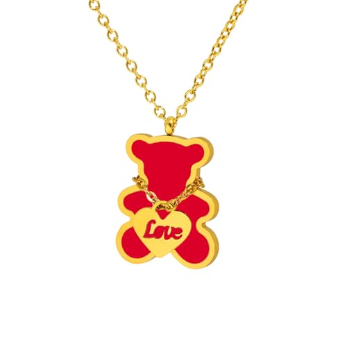 Colliers de synthèse tendance au design chic avec pendentif ours mignon pour femmes élégantes