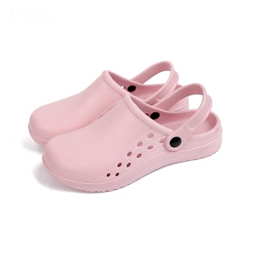 RenDiuJups Zuecos De Enfermería For Mujer: Zuecos De Trabajo Antideslizantes, Ultraligeros Y Cómodos De EVA, Diseño Sin Cordones For Hospitales, Clínicas Y Uso Diario.(A,38-39)