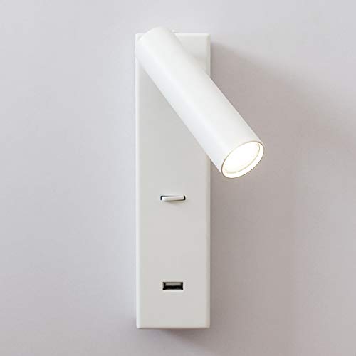 Lampe de lecture murale LED 4000K éclairage intérieur tête de lit avec interrupteur USB