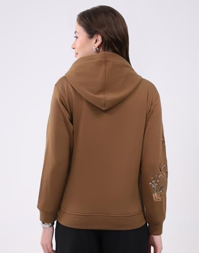 Image of Monte Carlo Women's Regular Fit Embroidery Hooded Neck Full Sleeve Winter Sweatshirt | Elegant Embroidery | Soft Warm Fabric | Stylish Winter Hoodie for Women (Pack of 1)
