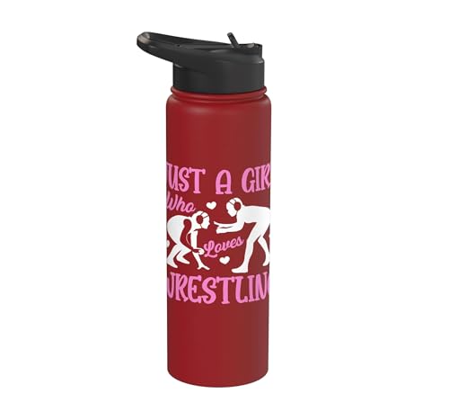 Image of Just A Girl Who Loves Wrestling Stainless Steel Insulated Water Bottle