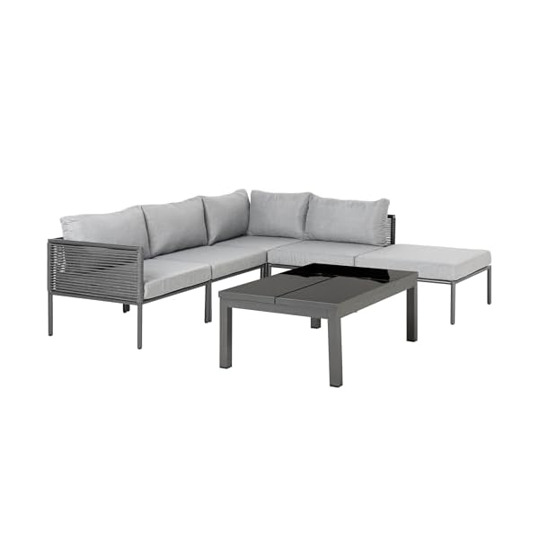 Beliani Lounge-Set Aluminium Grau