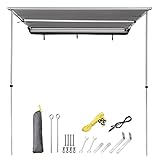 Yescom 6.6x8.2' Car Side Awning with LED Light Pull Out Tent Shelter PU2000mm UV50+ Shade SUV...