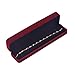 iSuperb 2 Pcs Long Red Velvet Necklace Box Chain Bracelet Boxes Cases 8.7x1.6x2inch Jewelry Display Storage Gift Box