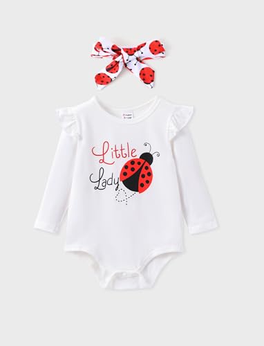 PATPAT Baby Girl Clothes Long Sleeve Ruffle Romper Pants Headband 3 Pieces Set Newborn Infant Outfits 0-24 Months2