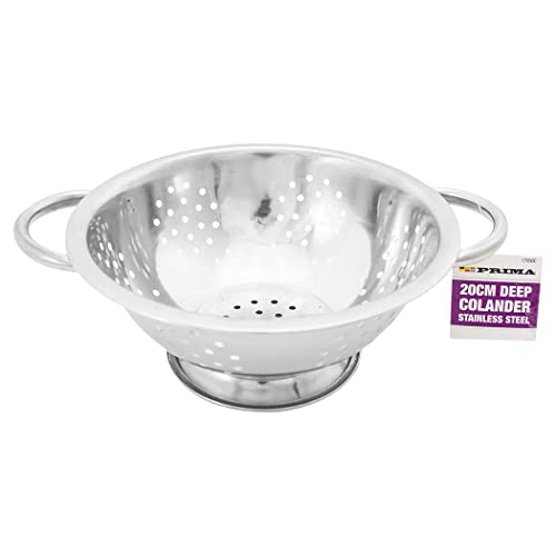 New 20CM Stainless Steel DEEP Colander Cooking Kitchen Lightweight Strainer Food