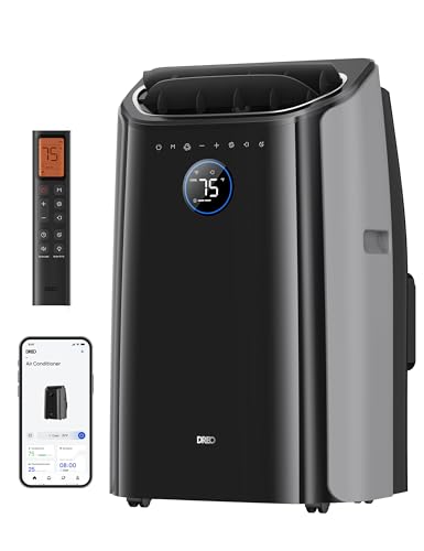 Dreo - Acondicionadores portátiles de aire acondicionado, 12000 BTU ASHRAE (8.000 BTU DOE) unidad de CA inteligente para recámara con refrigeración sin drenaje, aplicación, voz/control remoto