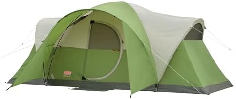 Coleman Montana 8-Person Camping Tent with Rainfly, Weatherproof Family Tent Sets Up in 15 Mins, Fits Multiple Airbeds