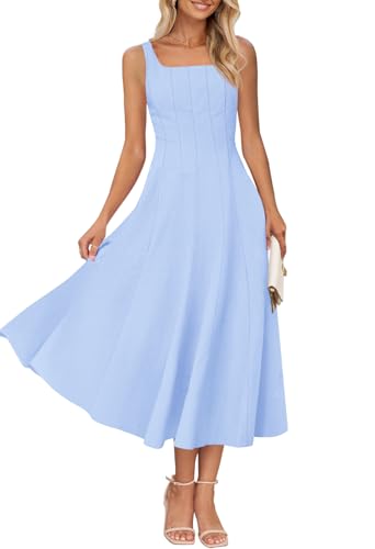 10 Best Fit and Flare Dresses That Flatter Every Body Type 10 MEROKEETY Women's Summer Sleeveless Midi Dress