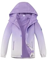 SERENYOU Regenjacken Mädchen Übergangsjacke Fleecegefütterte Windjacke Kapuzen Regenmantel Größe 150 Lila