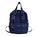 Lurrose 1Pcs Vintage Denim Rucksack Schule Beutel Leichte Jeans Klassische Retro Bookbags Daypack Dunkelblau