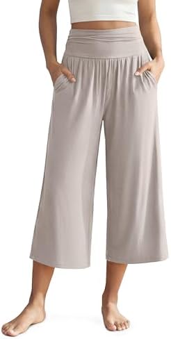 ODODOS Women's Wide Leg Palazzo Lounge Cropped Pants with Pockets...
