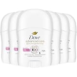 Dove Advanced Care Deodorant, Travel-Size, Clear Finish 6-Pack – Mini Deodorant Sticks, 0.5 Oz Ea
