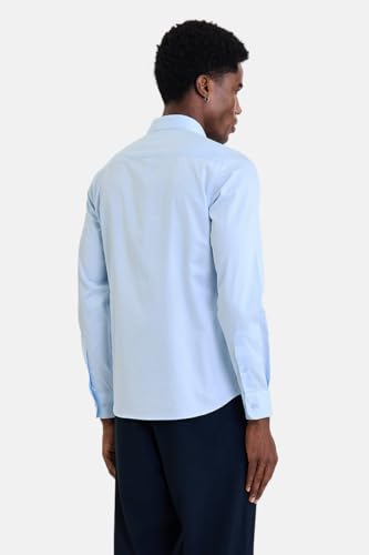 Image of SNITCH Men Formal Shirt | Modern Slim Fit Long Sleeve Spread Collar Solid Style | 100% Cotton Breathable Fabric for Office, Weddings & Festive Occasions Wear
