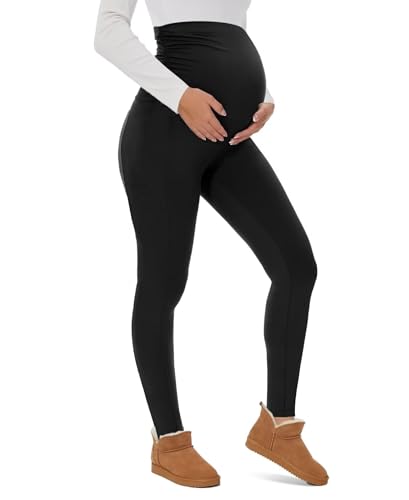 QGGQDD Thermo Warme Umstandsleggings Damen High Waist Winter Schwangerschaftsleggings für Zuhause Sport Schwangerschaft QGGQDD Thermo Warme Umstandsleggings Damen High Waist Winter Schwangerschaftsleggings für Zuhause Sport Schwangerschaft