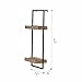 ZGHQHCDRH 12x6x27 Industrial Iron and Wood Two-Tier Wall Shelf with Plate Grooves