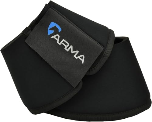 Image of Shires Arma Neoprene Bell Boots - Anti-Spin Double Lock Shock Absorbing Horse Overreach Boots Black /Full
