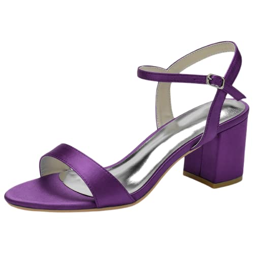 Chaussures de mariage en satin violet SHUTUP.DANCE à bout ouvert