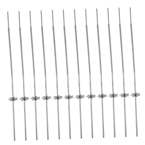 GALPADA 20 Piezas Brochetas de Metal con Sistema de Engranajes Automáticas para Parrilla Reutilizables Acero Inoxidable para Carne y Pollo Exterior y Camping