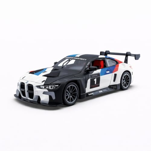 Image of Wizplex MSZ Official Licensed BMW M4 GT3 Diecast Model Car 1:32 Scale | Light & Sound | Metal Pull Back Racing Toy | Premium Display & Gift for Car Lovers (White)