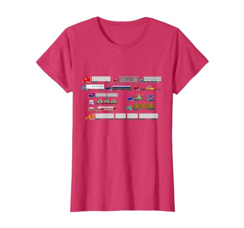 Tractor Trailers - The Kids' Picture Show T-Shirt, Women, Red Heather, Small