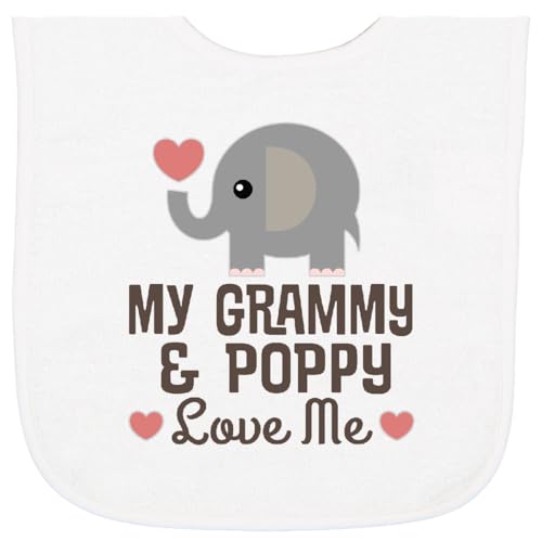 inktastic Grammy and Poppy Love Me Grandchild Baby Terry Cloth Bib