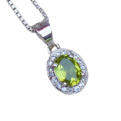 Pendentif péridot naturel vert, le cadeau d'anniversaire idéal avec sa chaîne en argent 925