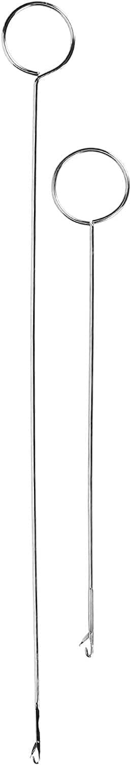 2Pcs Silver Sewing Loop Turner Hook, Stainless Steel Loop Turner with for Fabric Tube Straps Belts Strips DIY Knitting Tools Deft and Sewing Essential Good Helper,Interlocking Tape Fasteners