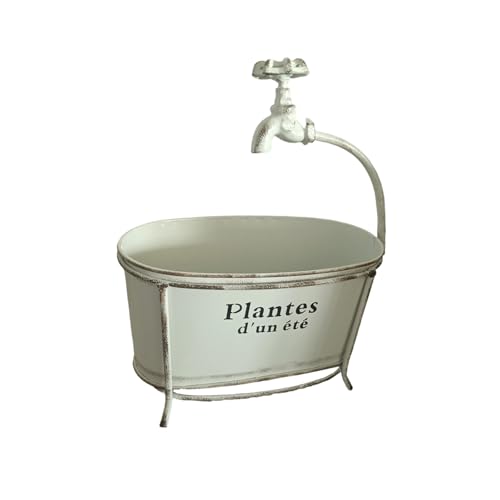 Pots de fleurs ovales en fer rouillé pour décoration de jardin - 2