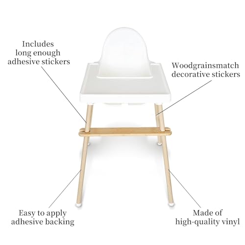 Image of Highchair Decorative Leg Wraps - Bamboo Style 1 PCS 196 Inch Adhesive Decorative Strips for IKEA Antilop High Chair Accessories, Secure Vinyl Chair Leg Protectors & Anti-Slip Safety Covers