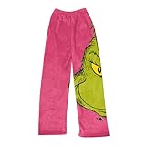MKLUNJOP Christmas Pajama Pants Cute Flannel Bottom Xmas Pyjamas Trousers Funny Holiday Pjs Trouser Vermilion 9-10 Years