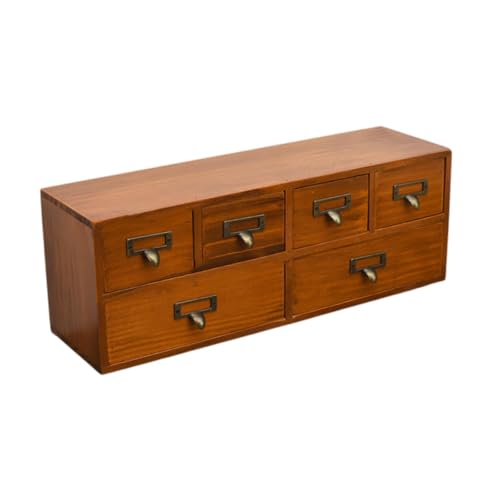 Armario de almacenamiento de escritorio de 6 cajones, organizador de estilo vintage para el hogar y la oficina, solución que ahorra espacio para decoración de dormitorio y mostrador