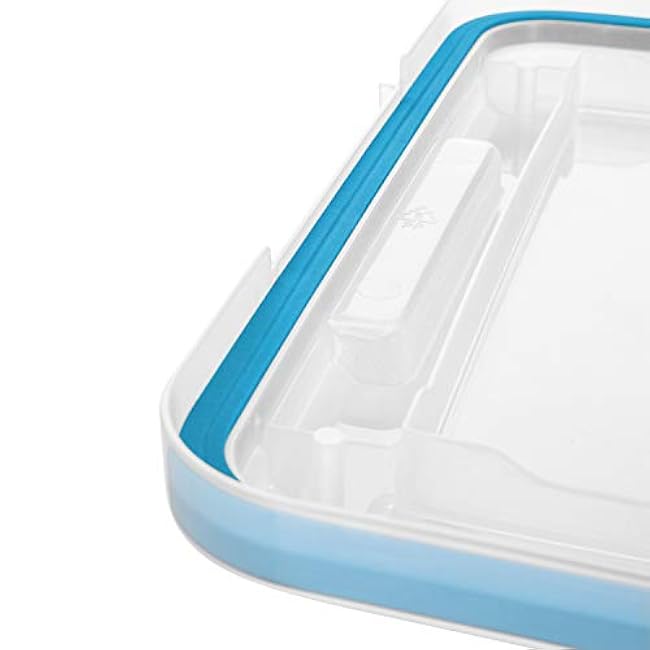 Sterilite 20 Qt Gasket Box, Stackable Storage Bin with Latching Lid and Tight Seal, Plastic Container to Organize Basement, Clear Base and Lid, 6-Pack