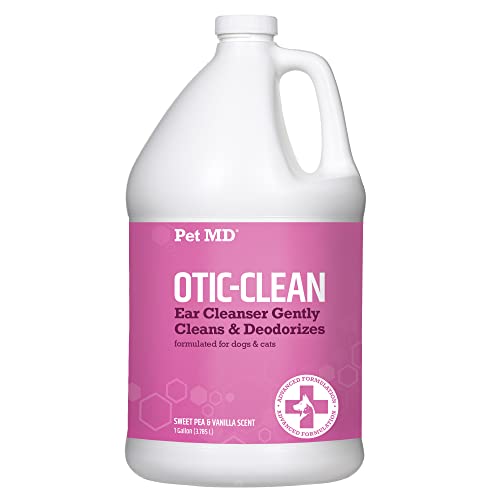 Pet MD Otic-Clean Dog Ear Cleaner – Veterinarian-Formulated Otic Ear Solution for Dogs & Cats – Pet Ear Cleaner for Itch, Odor, & Wax Buildup – Deodorizing Cat Ear Cleaner Solution – 1 Gallon Pet MD Otic-Clean Dog Ear Cleaner – Veterinarian-Formulated Otic Ear Solution for Dogs & Cats – Pet Ear Cleaner for Itch, Odor, & Wax Buildup – Deodorizing Cat Ear Cleaner Solution – 1 Gallon