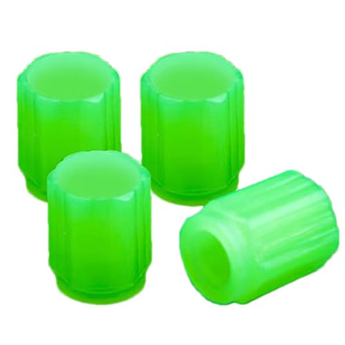 Biniveil Tapas de vástago de válvula de neumático,Tapones de vástago de válvula de neumático fluorescentes - 4 cubiertas para tapas de aire que brillan en la oscuridad - Tapa de válvula de rueda, tapa
