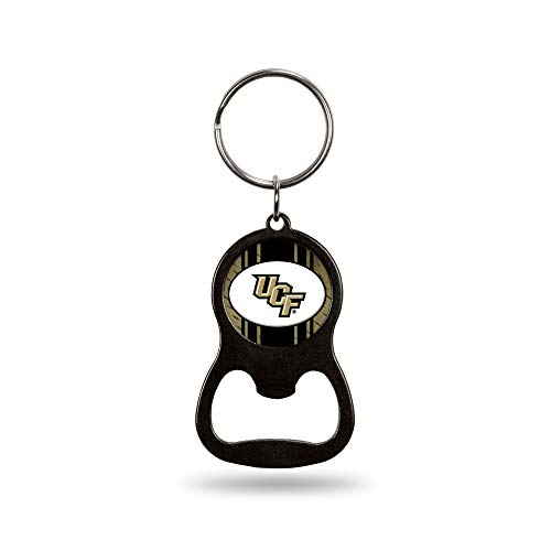 Rico Industries NCAA Central Florida Knights UCF Black Metal Keychain - Beverage Bottle Opener with Key Ring - Pocket Size