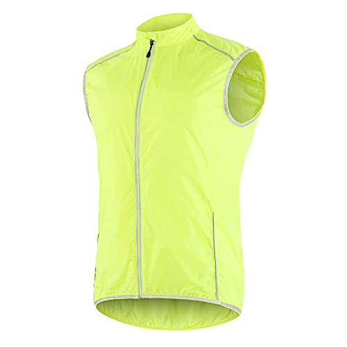 SFITVE 360° Haute Visibilité Gilet de Cyclisme Homme,Imperméable Respirant Coupe-Vent Cyclisme Gilet,Reflechissant Veste sans Manches,Vélo Running Gilet de Vélo Maillot(Size:M,Color:Vert Fluorescent) Cover