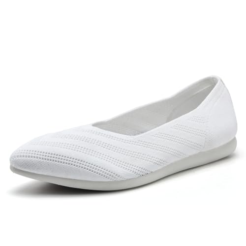 Image of Buyrew Women's Ballet Flats Pointed Toe Dress Shoes Mesh Slip On Loafers with Arch Support for Office and Casual